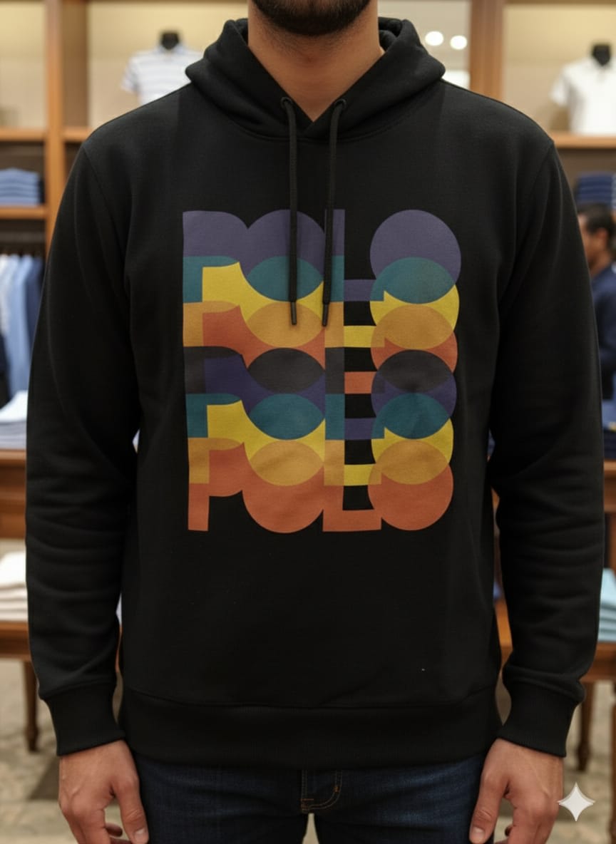 Ralph Lauren Black Embroidery Logo Hoodie-1