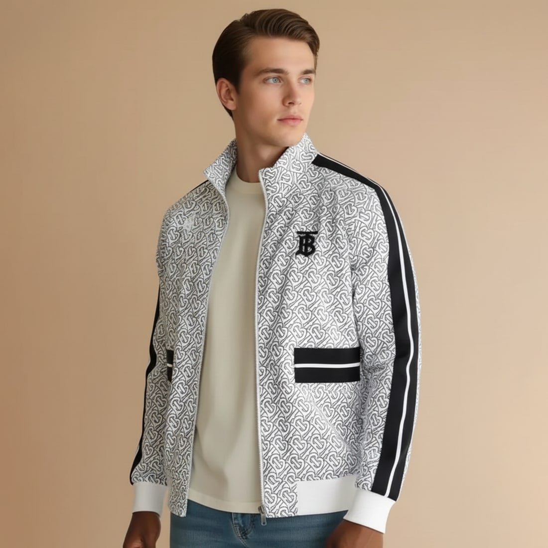 Burberry White Vintage Hooded Wind Cheater jacket-0