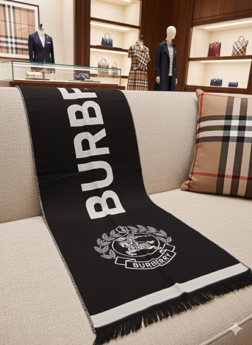 Burberry Cashmere Black Premium Quality Muffler-6