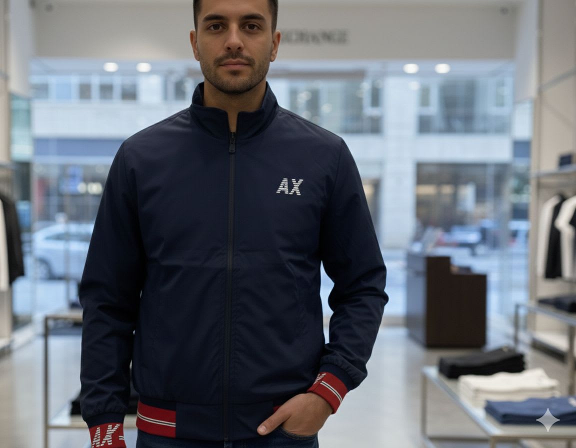 Armani Exchange Blue Authentic Bomber Jacket-0