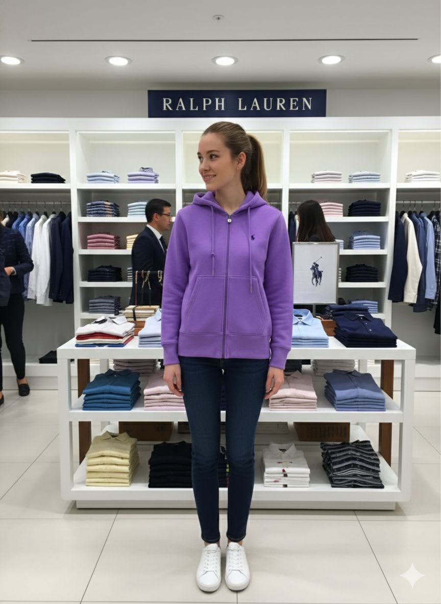 Ralph Lauren Blue Embroidered Women Hoodies-1