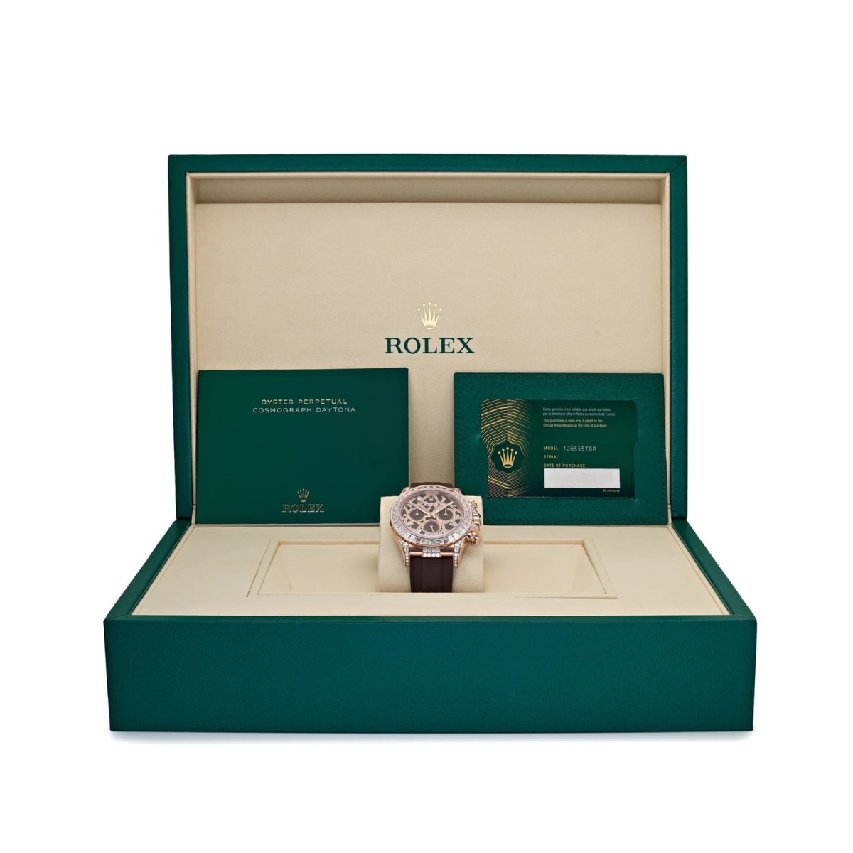 Rolex Daytona 'Giraffe' 126555TBR Rose Gold Chestnut Brown Diamond Dial Watch-8