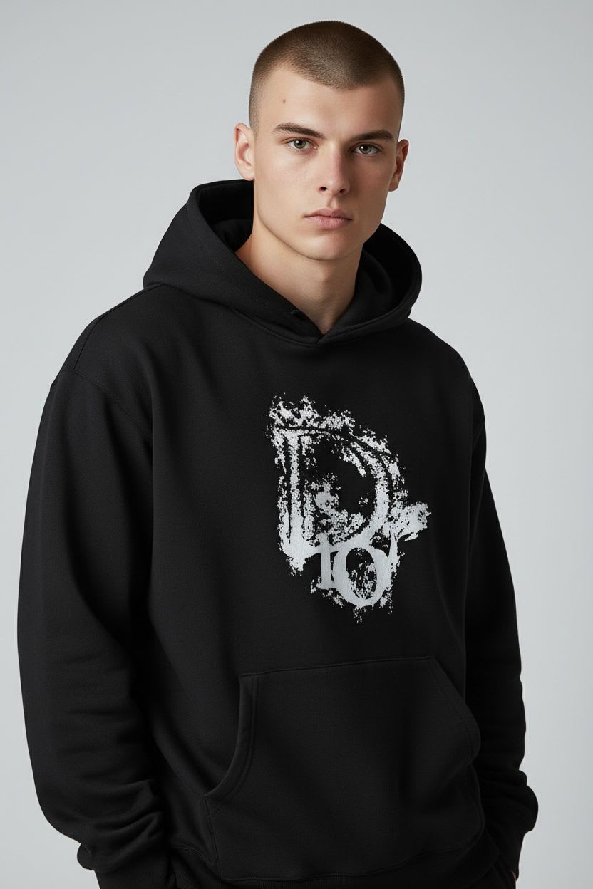 Dior Black Embroidery Logo Premium Quality Hoodie-2