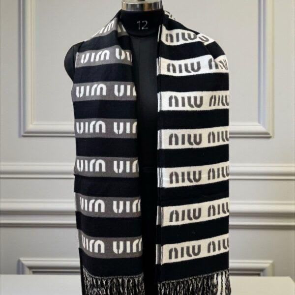 Miu Miu Black Cashmere Premium Quality Stole-0