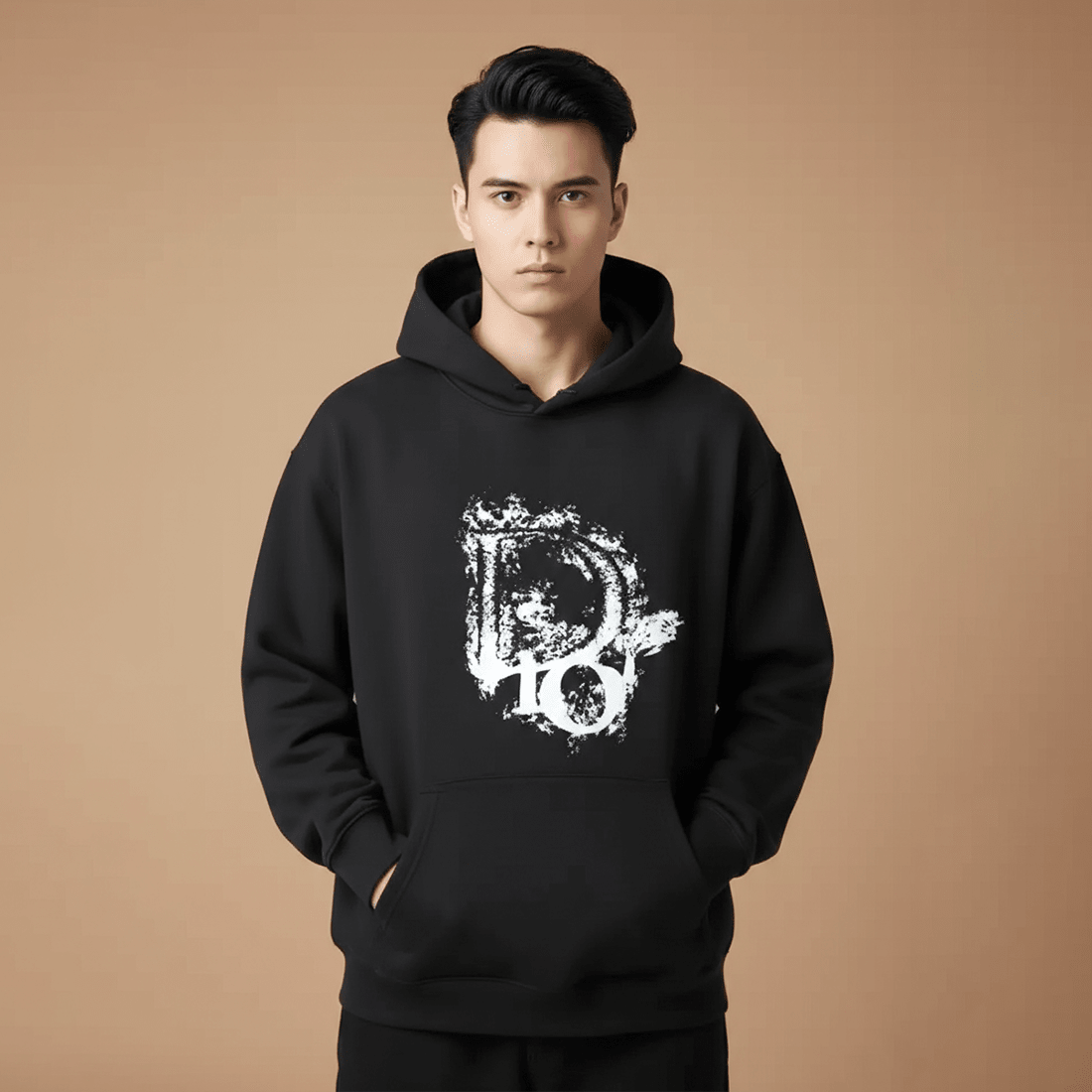 Dior Black Embroidery Logo Premium Quality Hoodie-0