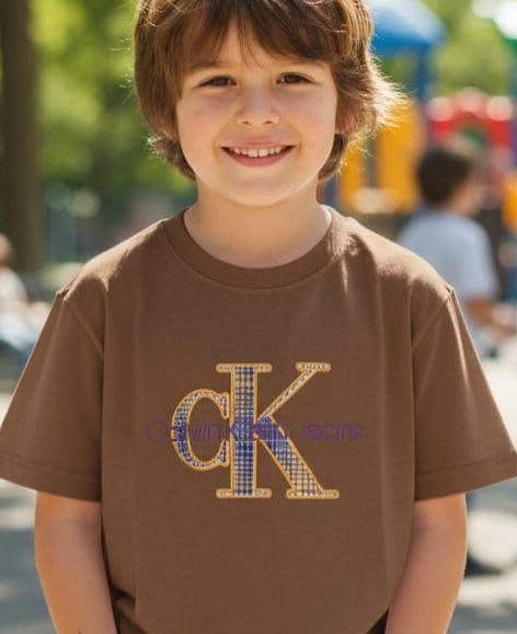 Calvin Klein Print Brown Kids T-shirt-1