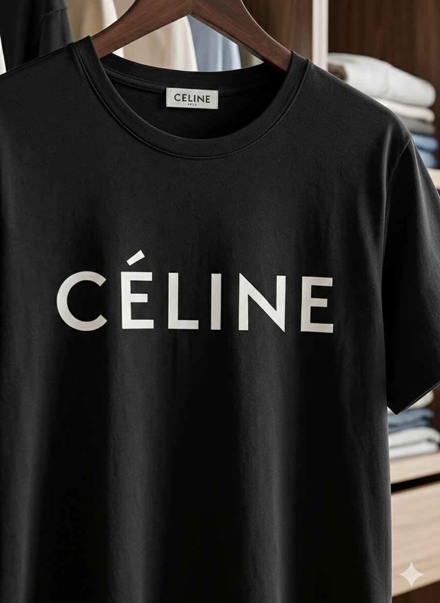 Celine Black Premium Quality Women T-shirt-3
