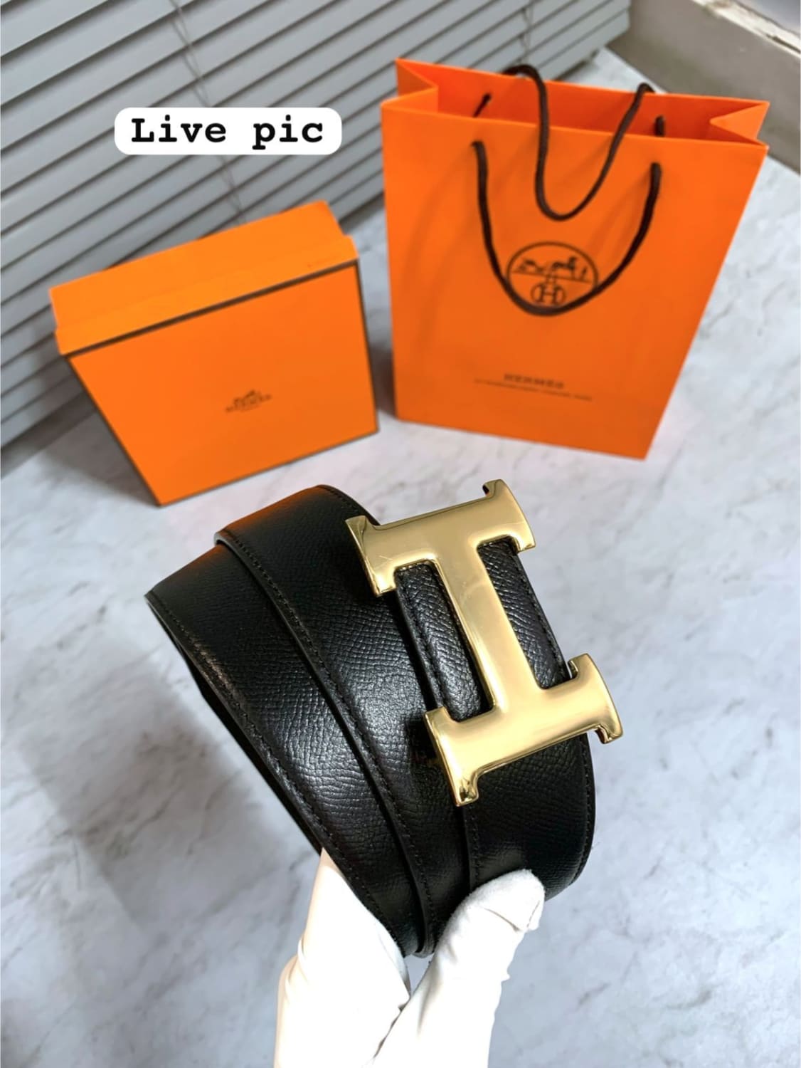 Hermes Golden Premium Quality Leather Belt-3
