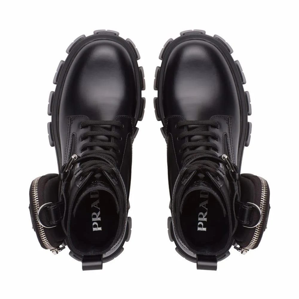 Prada Black Monilith Premium Lace Up Boot-4