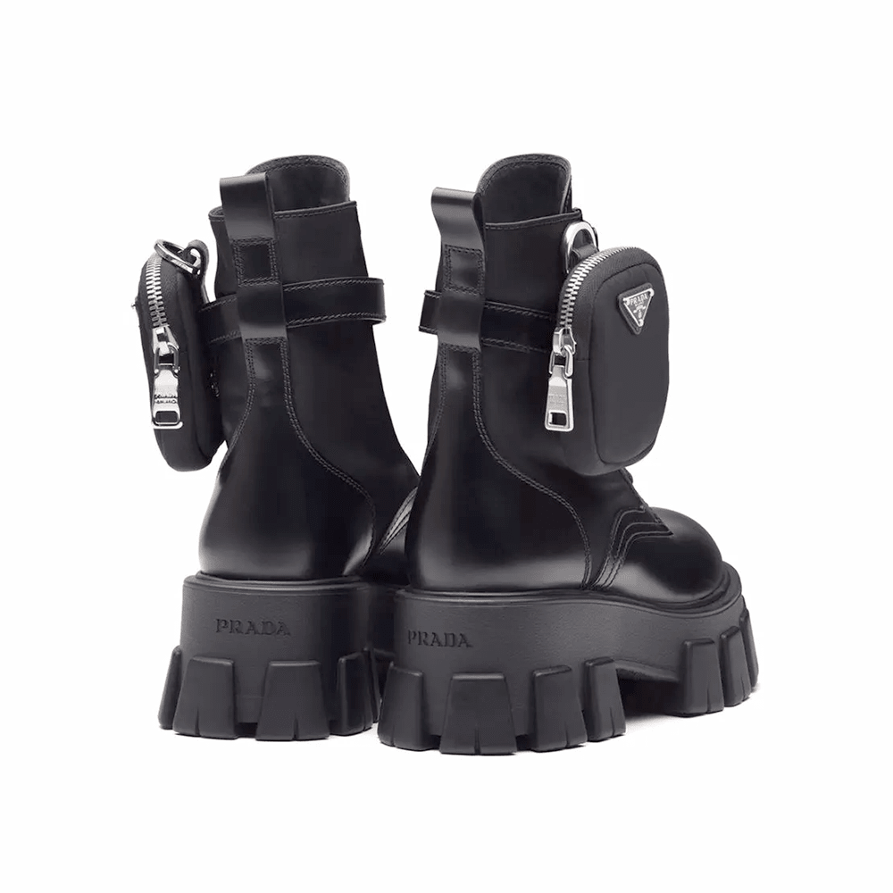 Prada Black Monilith Premium Lace Up Boot-2