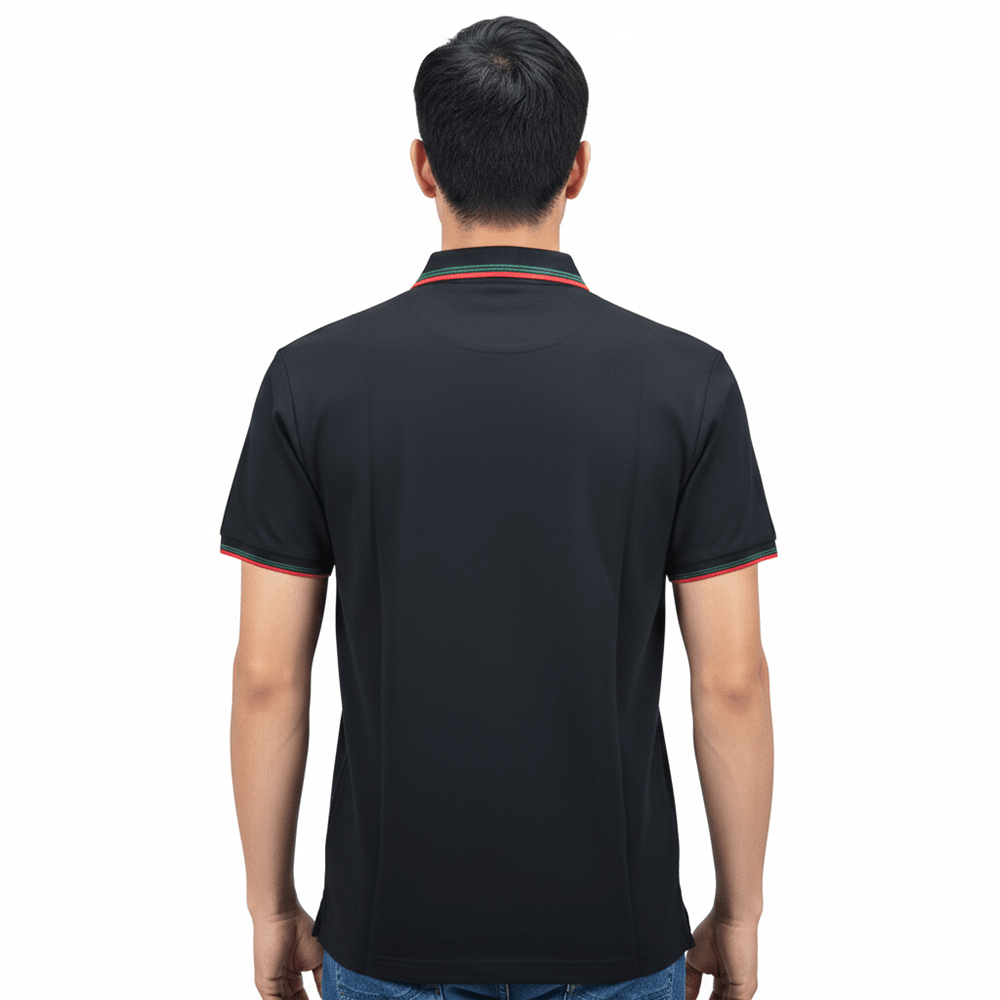 Gucci Embroidered logo Black Cotton Polo T-shirt-2