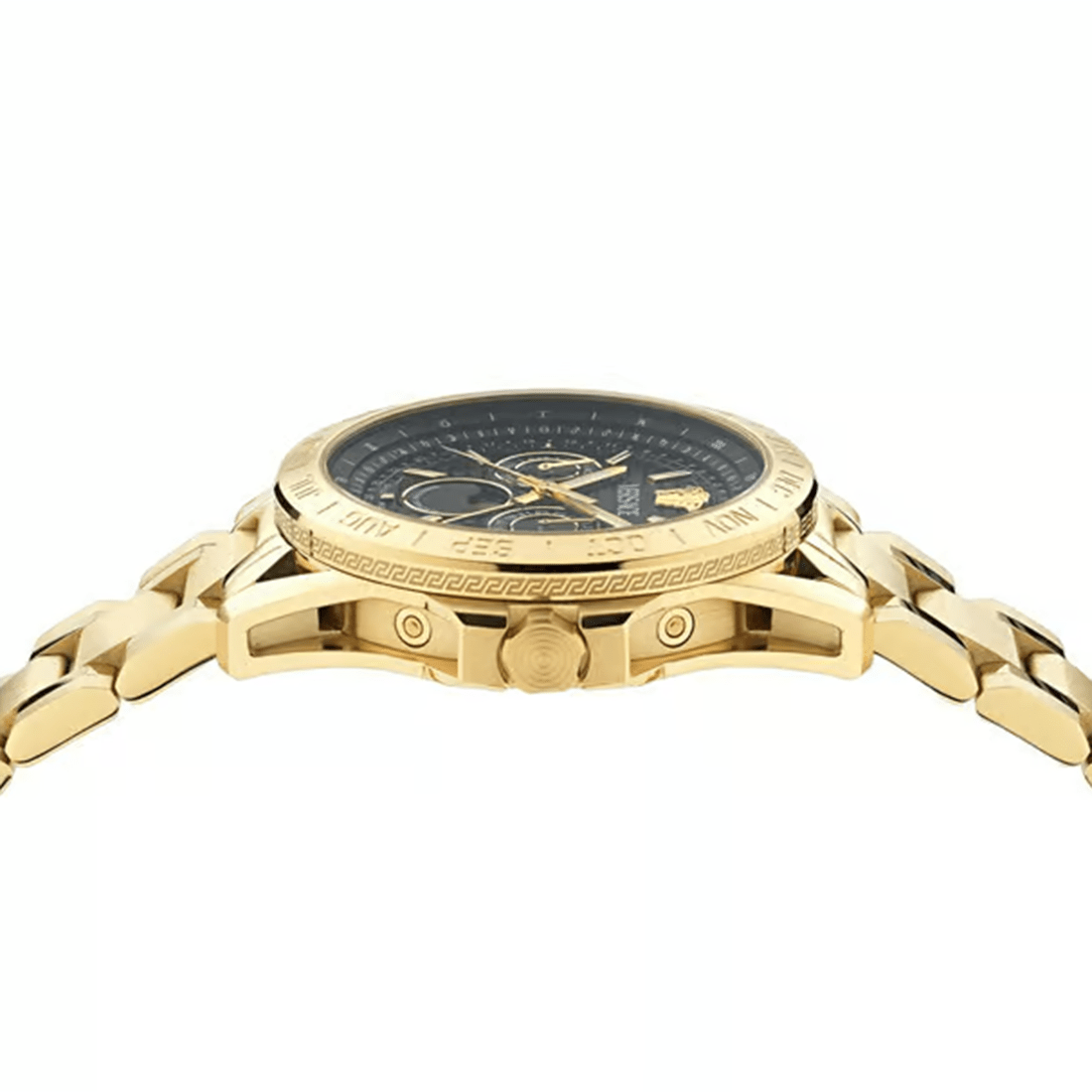 Versace Black Round Dial Analog Multifunction Chrono Moonphase Men Watch - VE0K00425-2