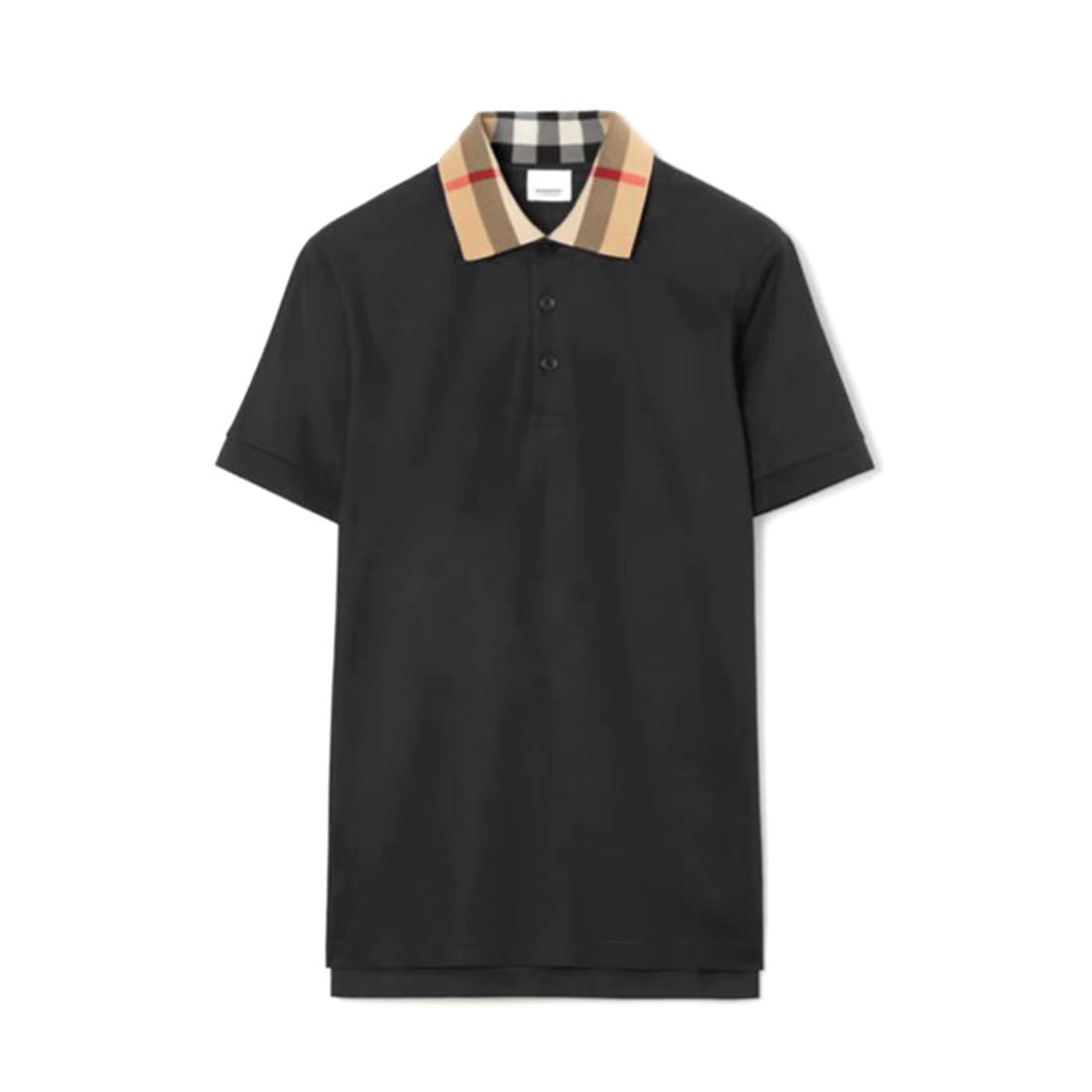 Burberry Check Collar Black Polo Tshirt-0