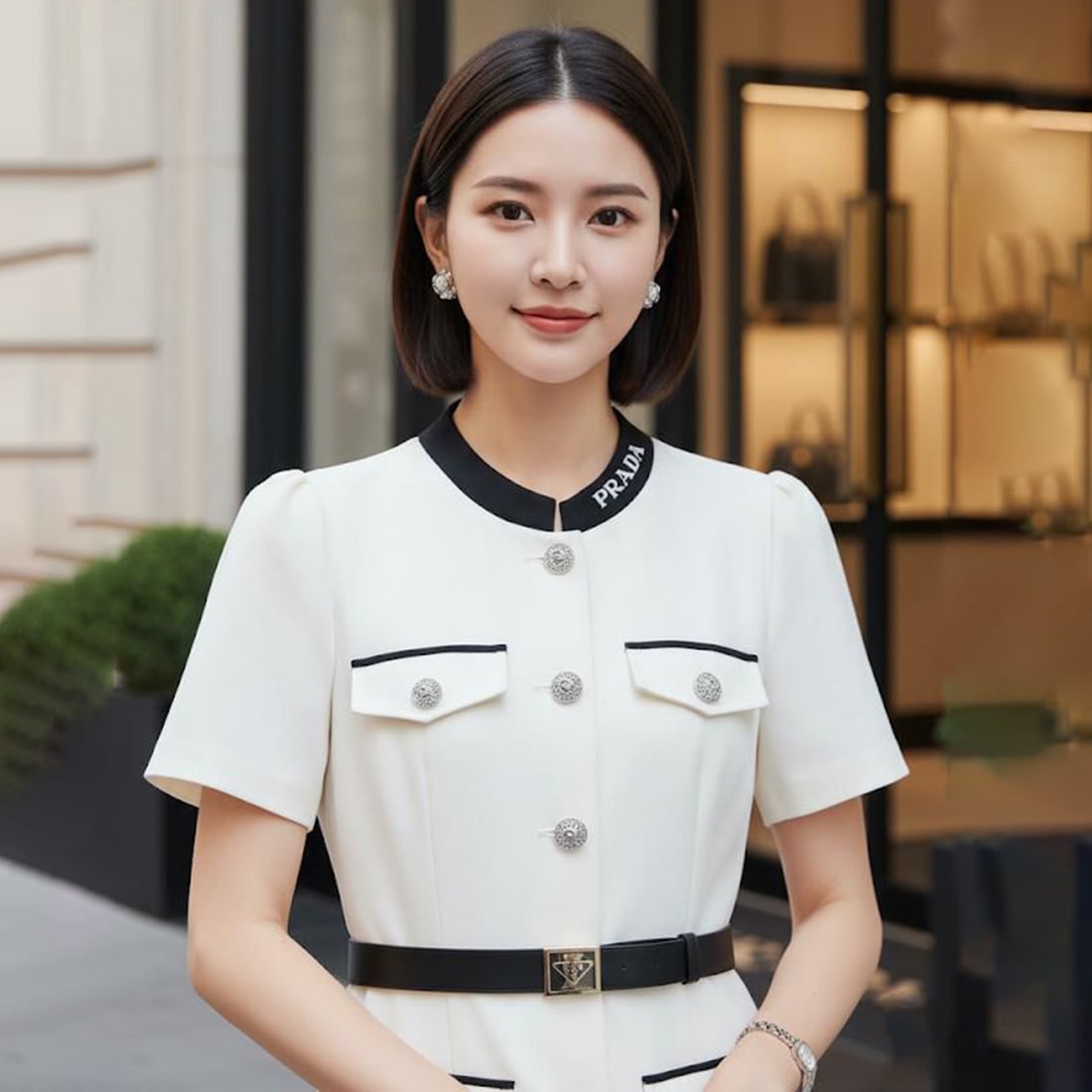 Prada White Premium Quality Dress-1