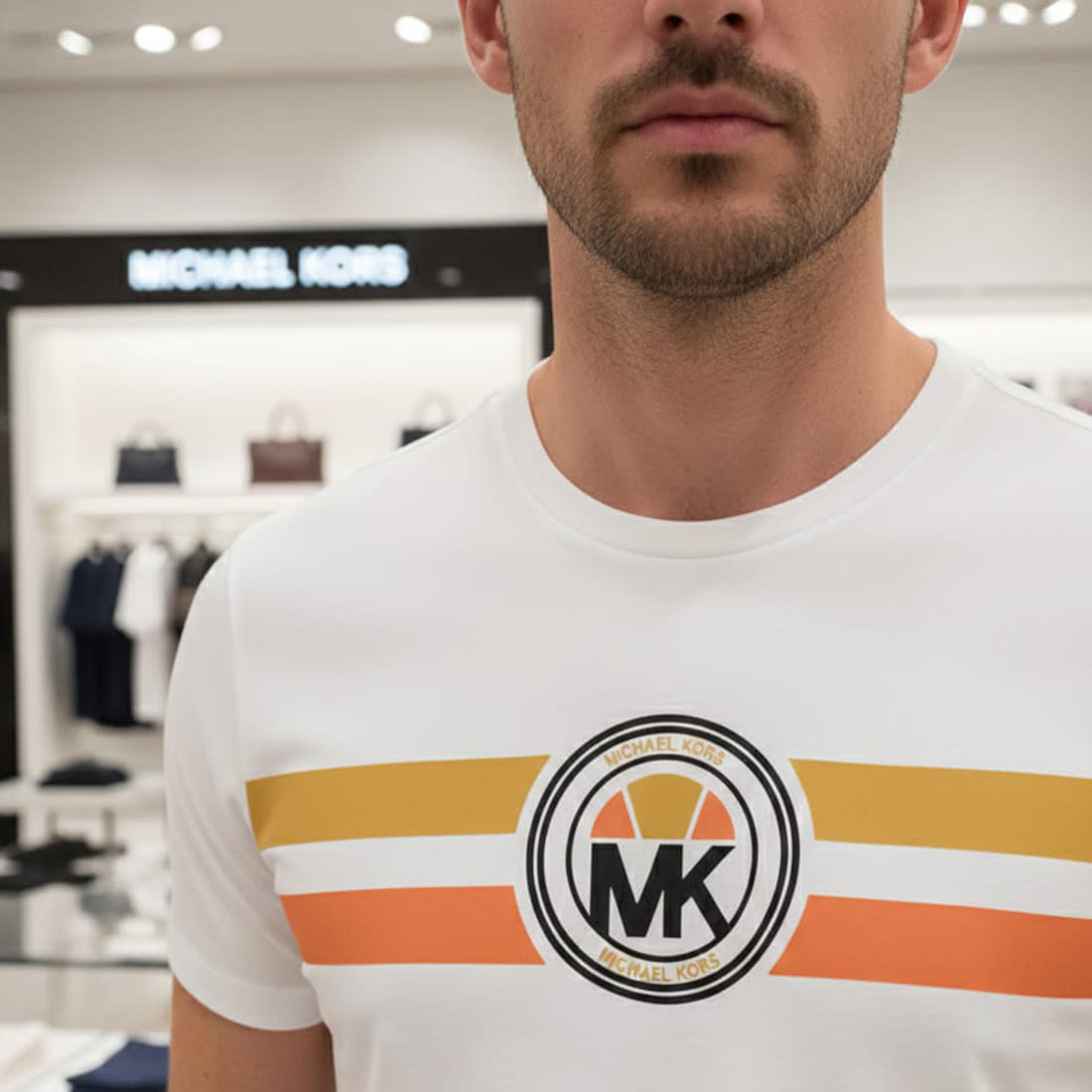 Michael Kors White Premium Round Neck T-shirt-1