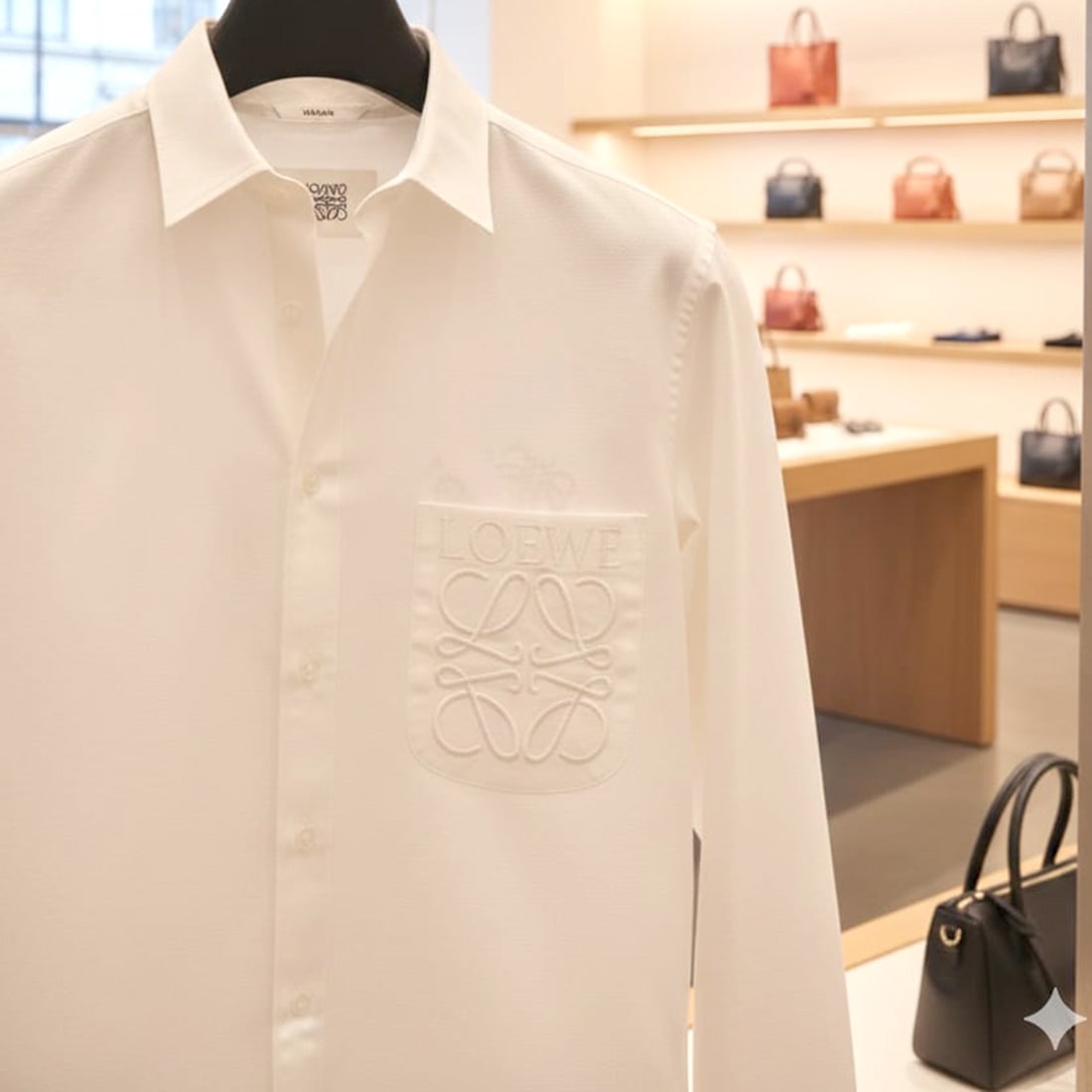 Loewe Embroidered White Premium Cotton Shirt-1