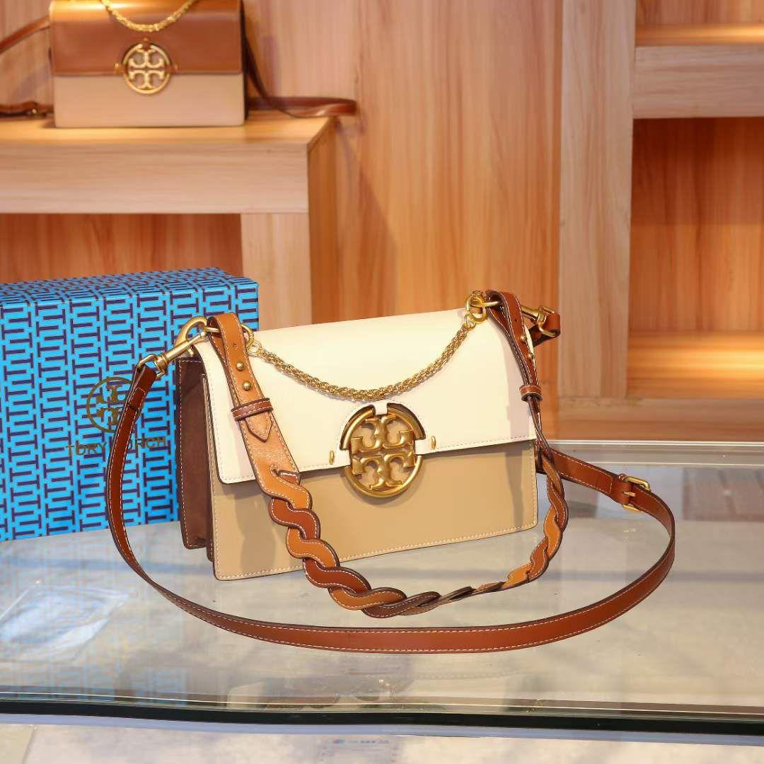 Buy Tory Burch Miller Metal ColorBlock Brown Shoulder Bag