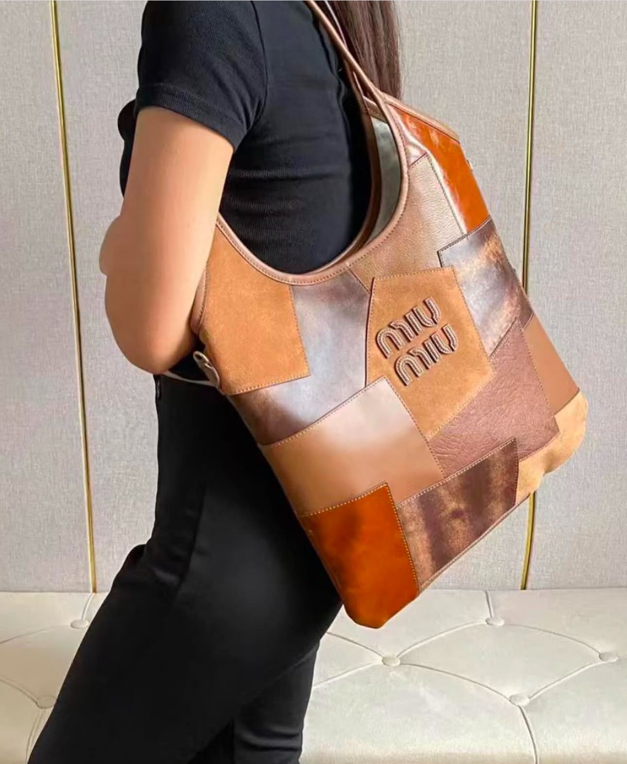 バッグ archive miumiu mini Boston leather black Miu Miu Leather Boston Bag Black – Amber Handbags