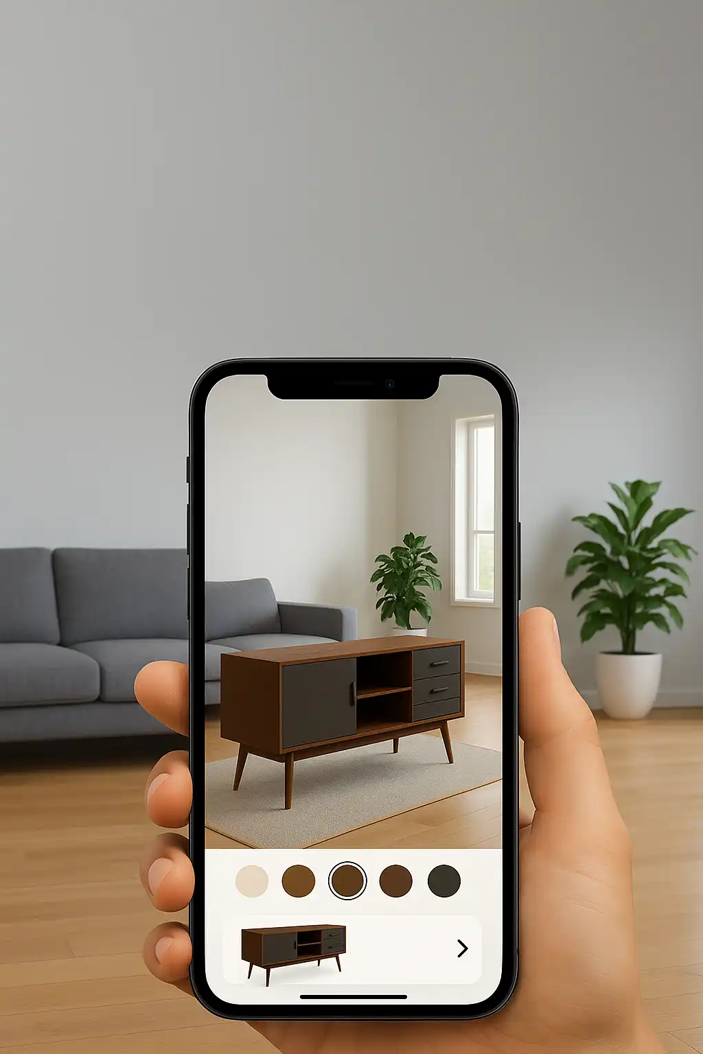 Esempio di configuratore 3D per arredamento con preview ambienti