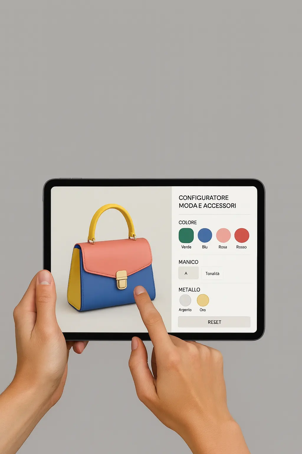 Esempio di configuratore 3D per moda e accessori