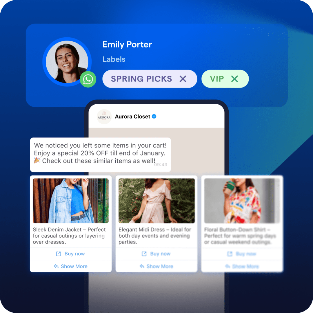 Guiding shoppers to the right items based on preferences and recover abandoned carts