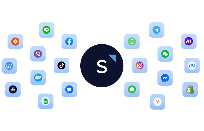 SleekFlow integrations with WhatsApp, Facebook, Instagram, Telegram, and more