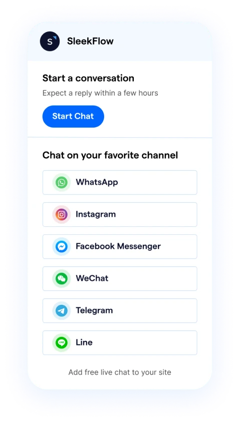 live chat integration with messaging apps like whatsapp