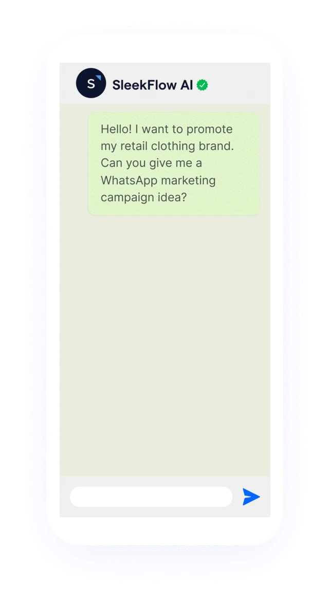 SleekFlow AI-powered chatbot in action to demonstrate WhatsApp Marketing