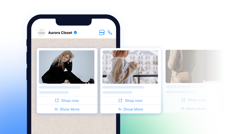 visual examples of interactive messages to be sent via whatsapp business api