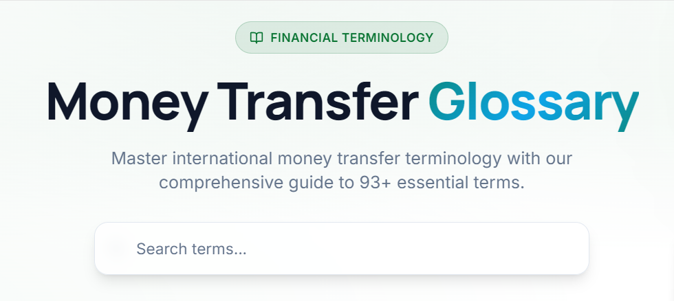 Money Transfer Glossary