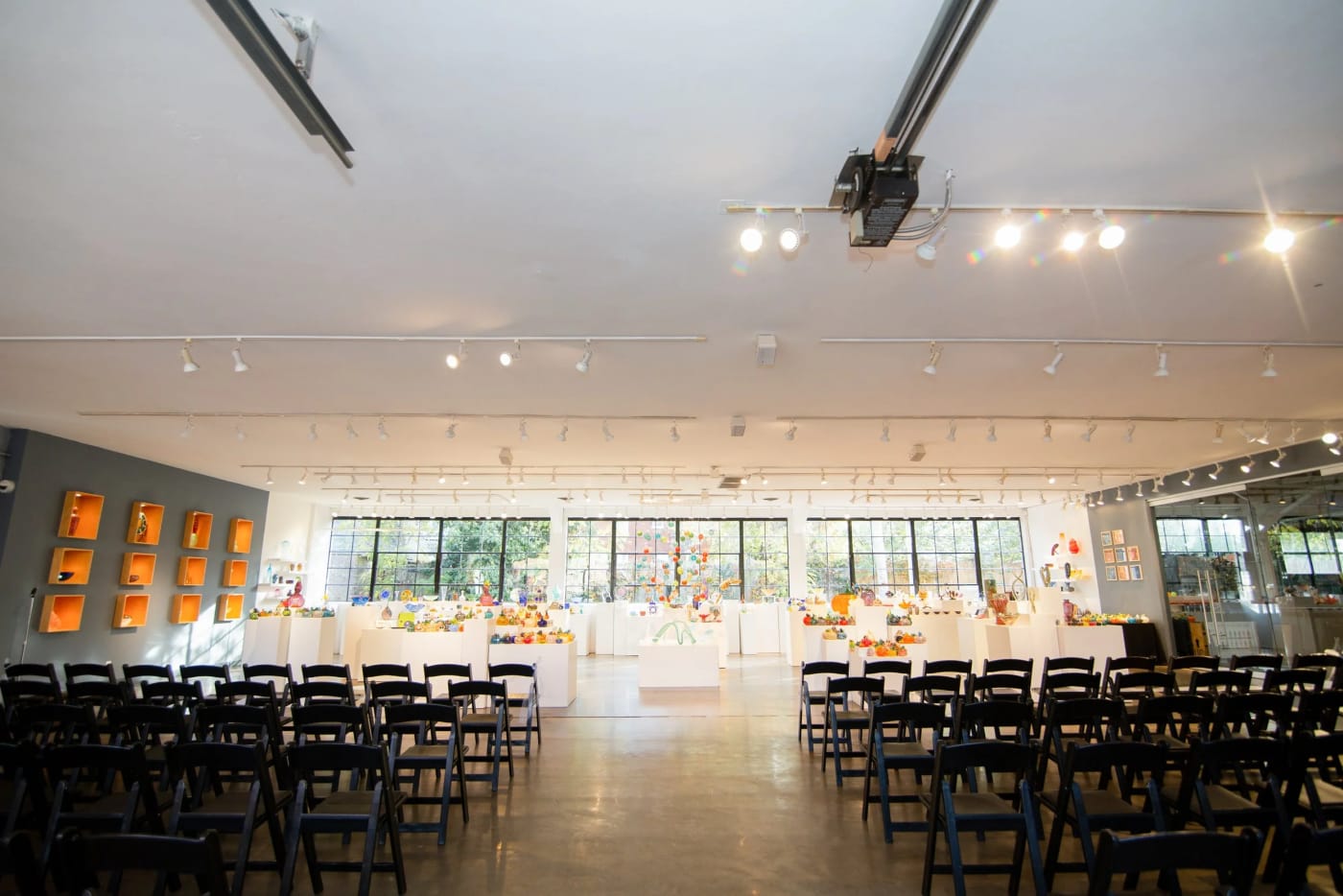 An event room set with chairs for a ceremony