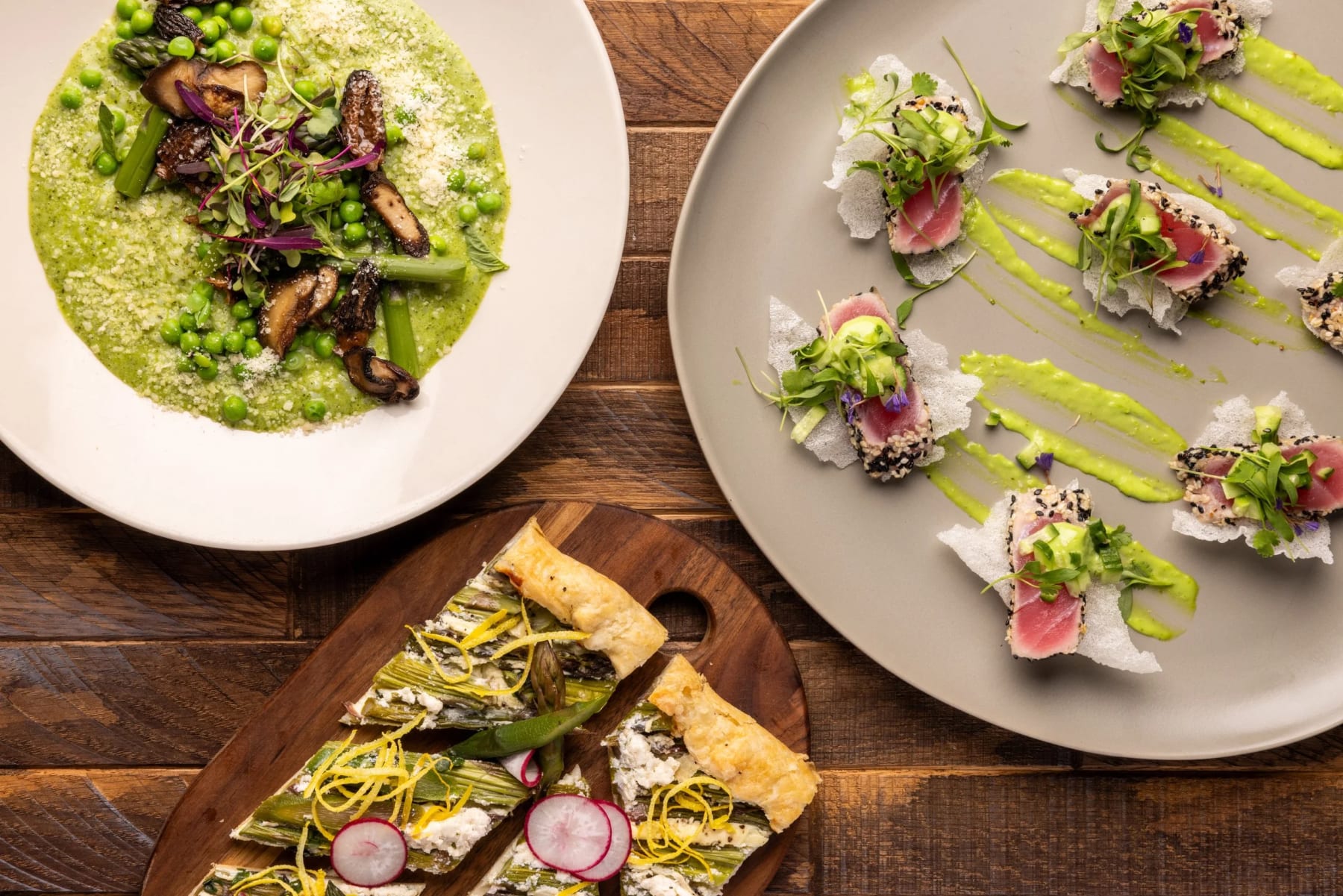 A table of shared plates and small bites from Culinary Canvas