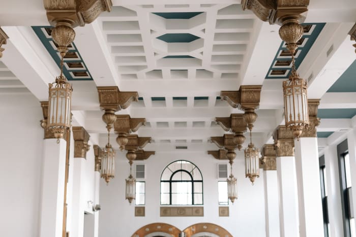 The grand hall ceiling