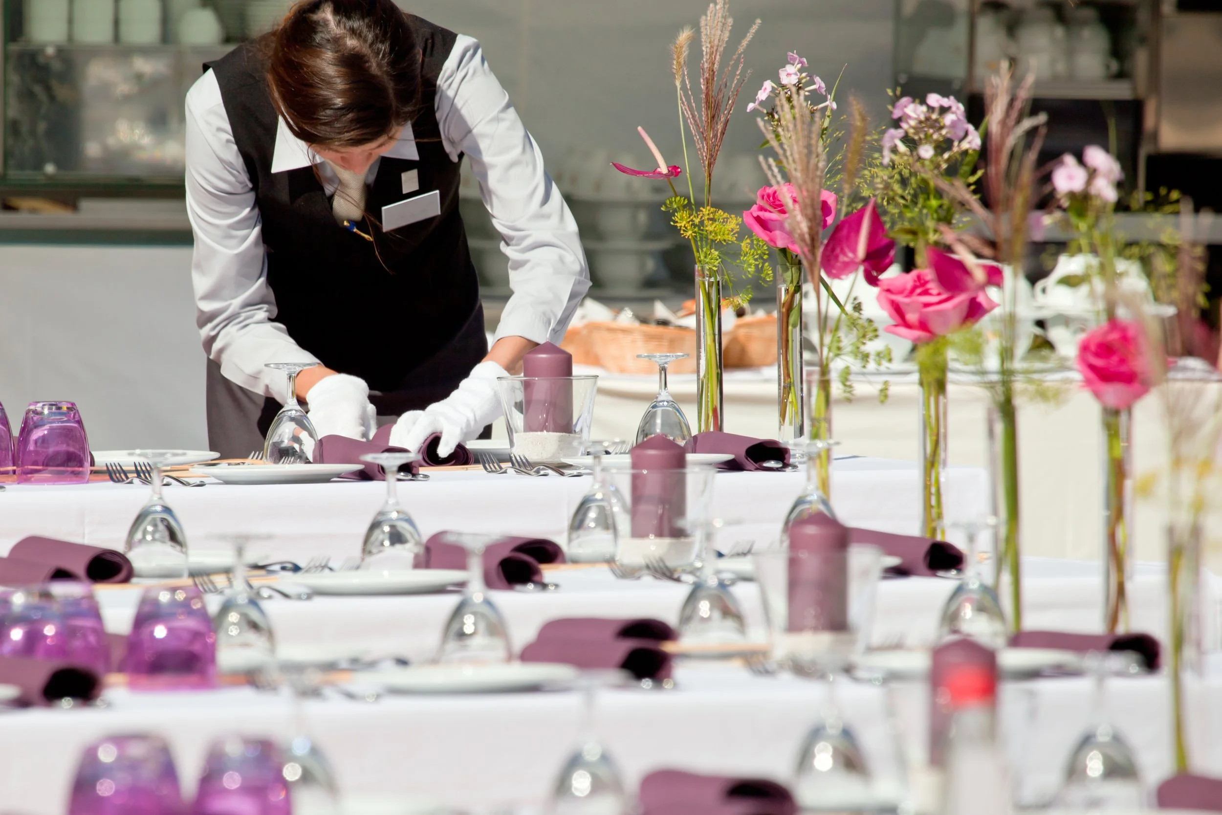 Professional catering service staff