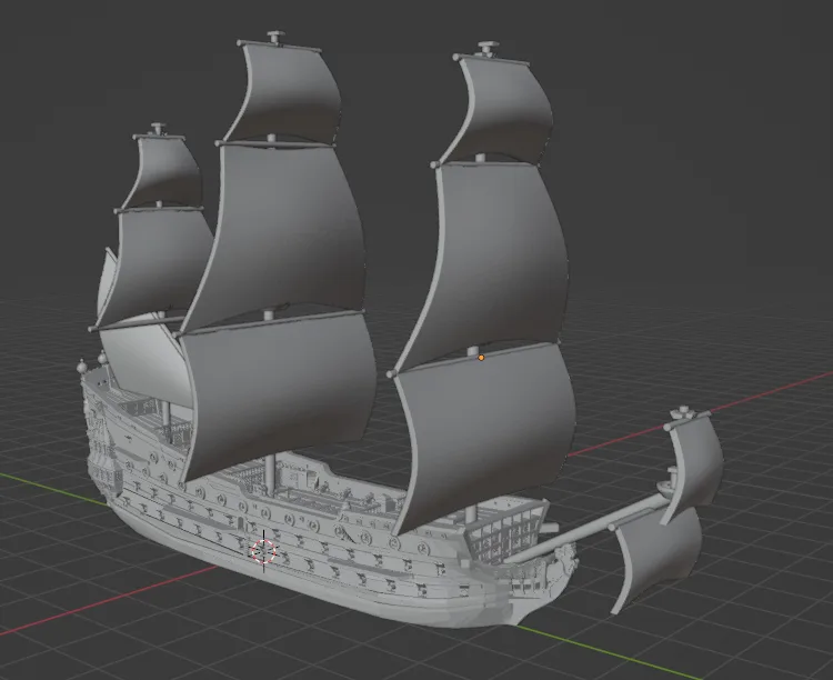 1/600 17th Century Mast & Sail Set GS-2, 6 of 6