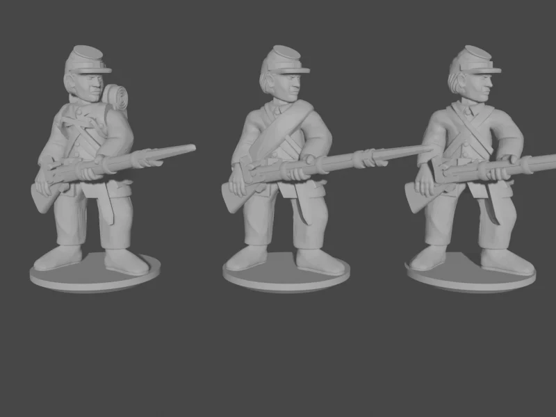 10-15mm American Civil War Infantry in Sack Coats Bayonets Raised UA-36, 1 of 1