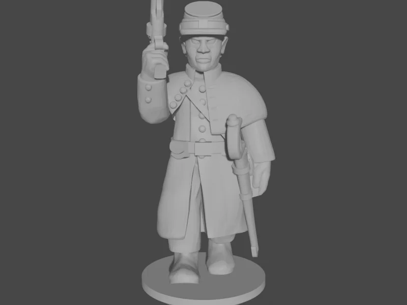 10-15mm American Civil War Officers in Greatcoats Marching with Revolvers UA-64, 1 of 1