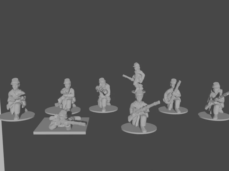 10-15mm American Civil War Skirmishers in Sack Coats (Various Poses) UA-32, 1 of 3