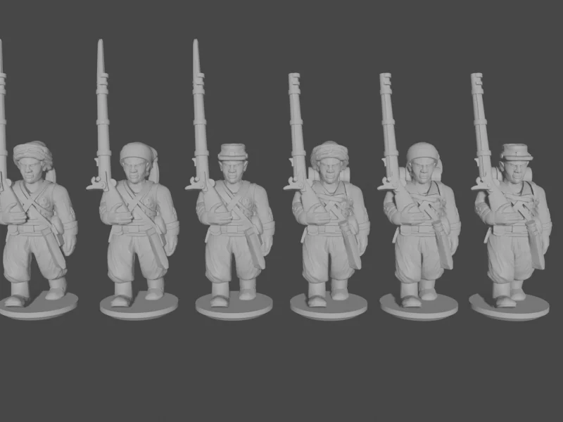10-15mm American Civil War Zouave Infantry Marching Pose 1 UA-14, 1 of 10