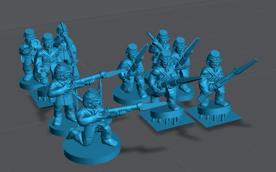 6-15mm ACW Sack Coat Skirmishers & Blender File ACW-9, 1 of 1