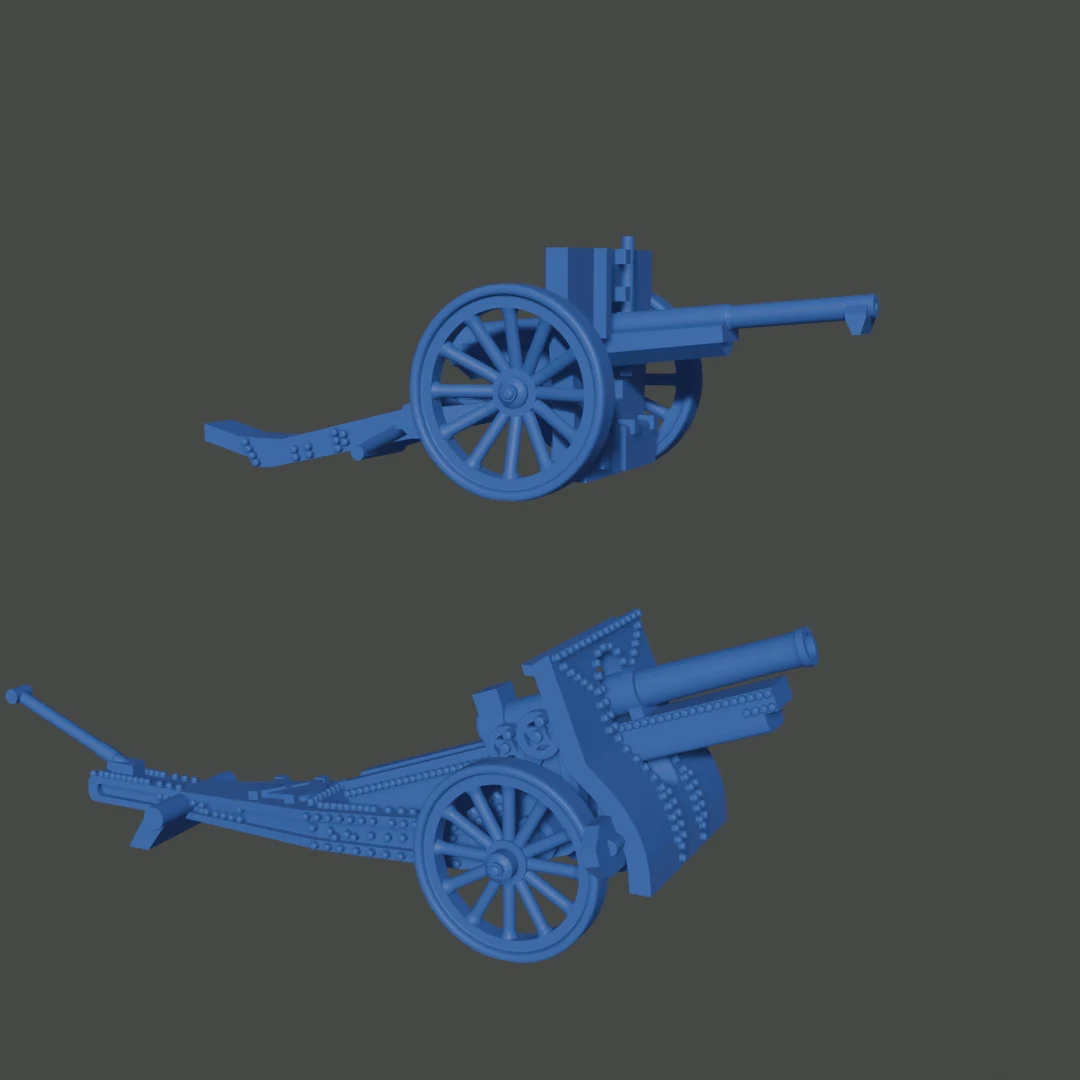 6-15mm French Great War Artillery: 75mm Modele 1897 & Schneider 155mm WWI-FR-6, 1 of 1