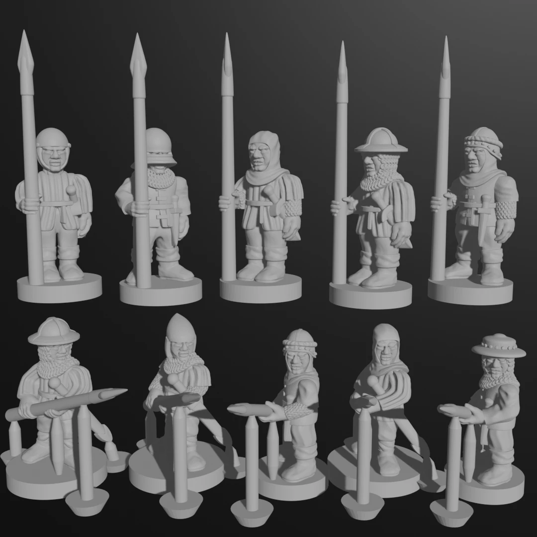 6-15mm Medieval Polearm Infantry (Spears, Bills & Voulges) (2 Poses) HYW-1, 7 of 9