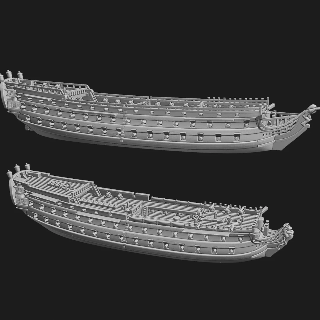 ES Spanish Ship Rayo (2-PACK) (80 & 100 guns), 1749-1836 & Blender Exporter, AOA-ES-8, 1 of 1