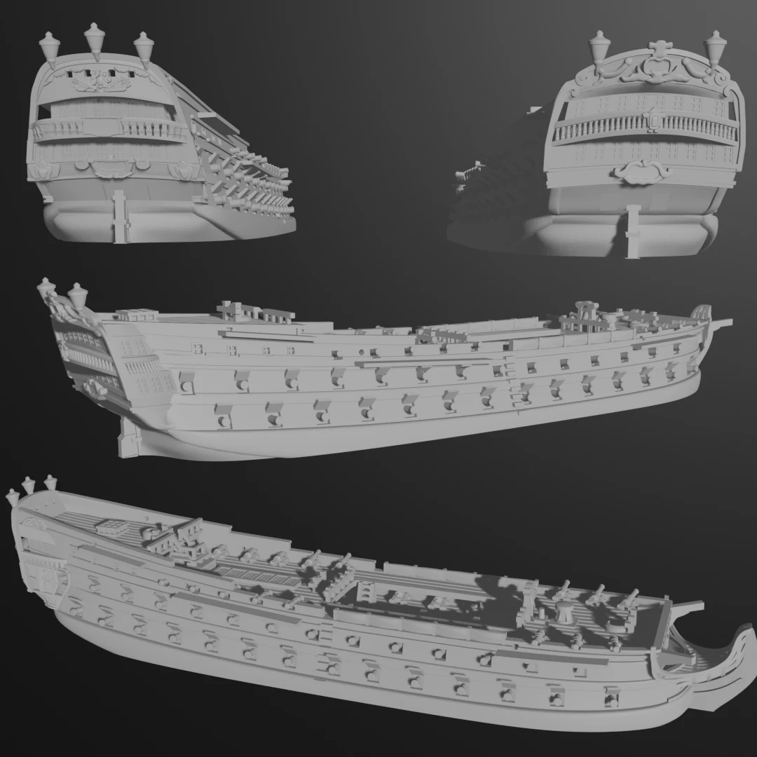 FR 1750s French 3rd rates (2-PACK) (74 guns), 1753-98 & Blender Exporter, AOA-FR-8, 1 of 1