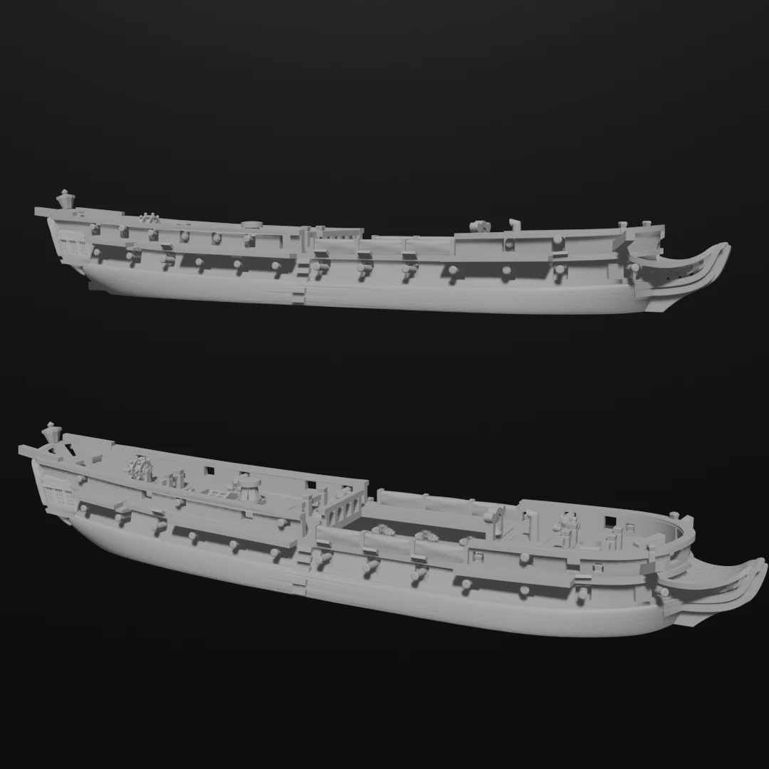 FR/GB Unité/HMS Surprise Corvette/6th rate (2-PACK) (32/38 guns) (1794-1802) & Blender Exporter, AOA-FR-6, 1 of 1