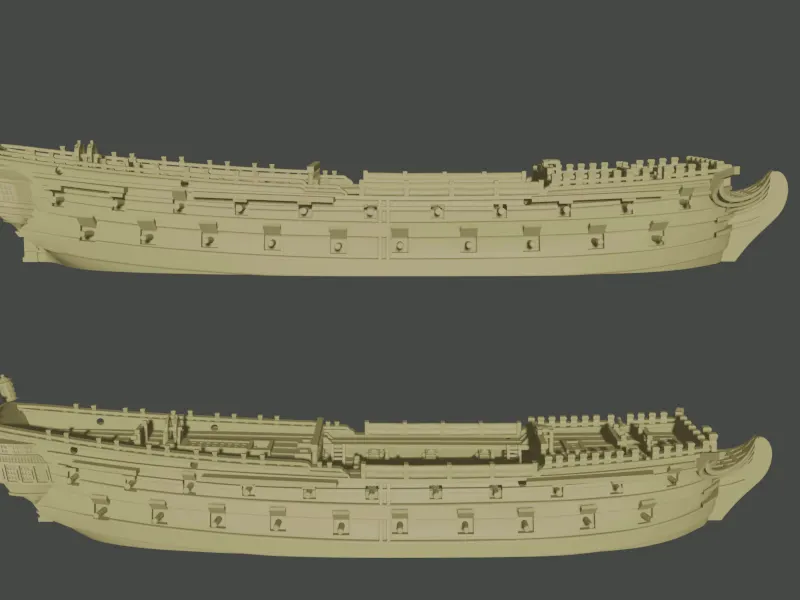 GB Roebuck-class 5th rate (2-PACK) (44 guns), 1774-1836 AOA-GB-27, 1 of 1