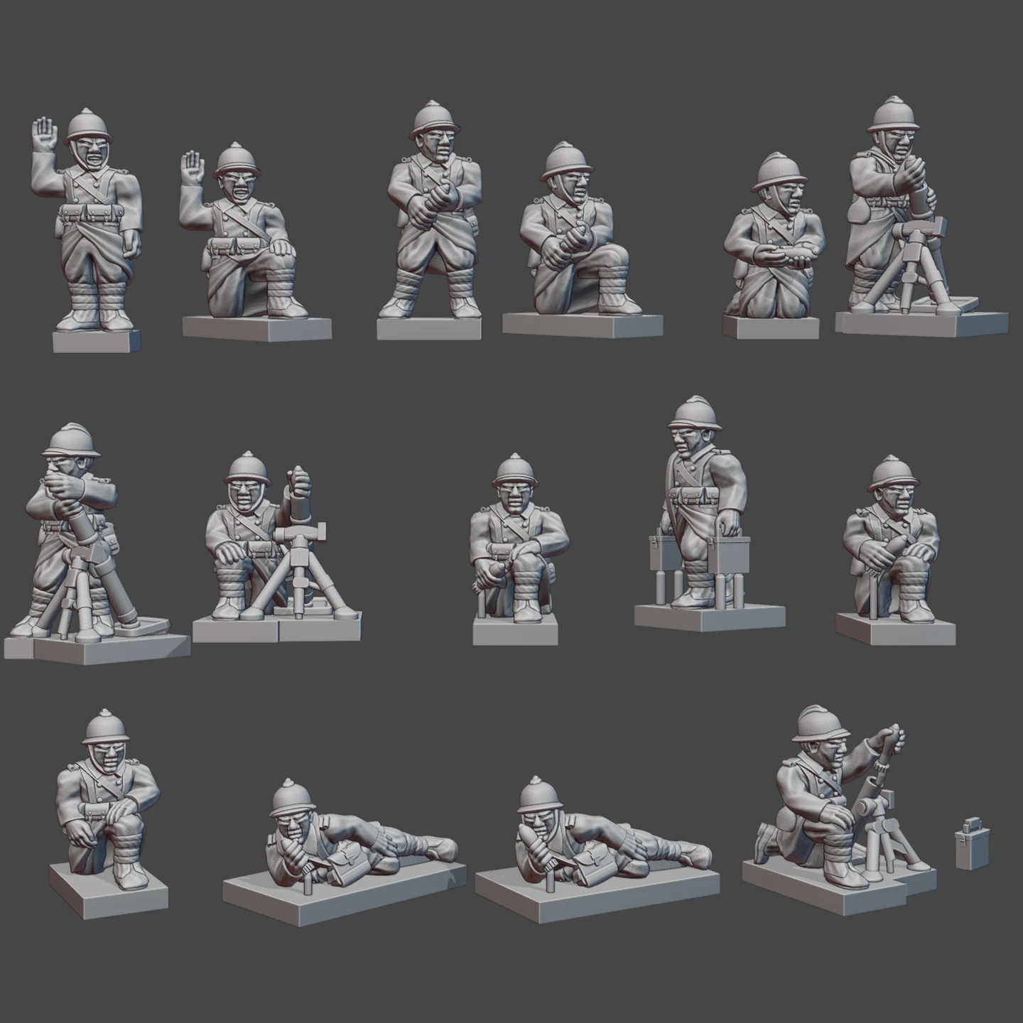 French WW2 60mm & 81mm Mortars & Crews in Double-breasted Greatcoats WWII-FR-7 (1939-40), 1 of 2