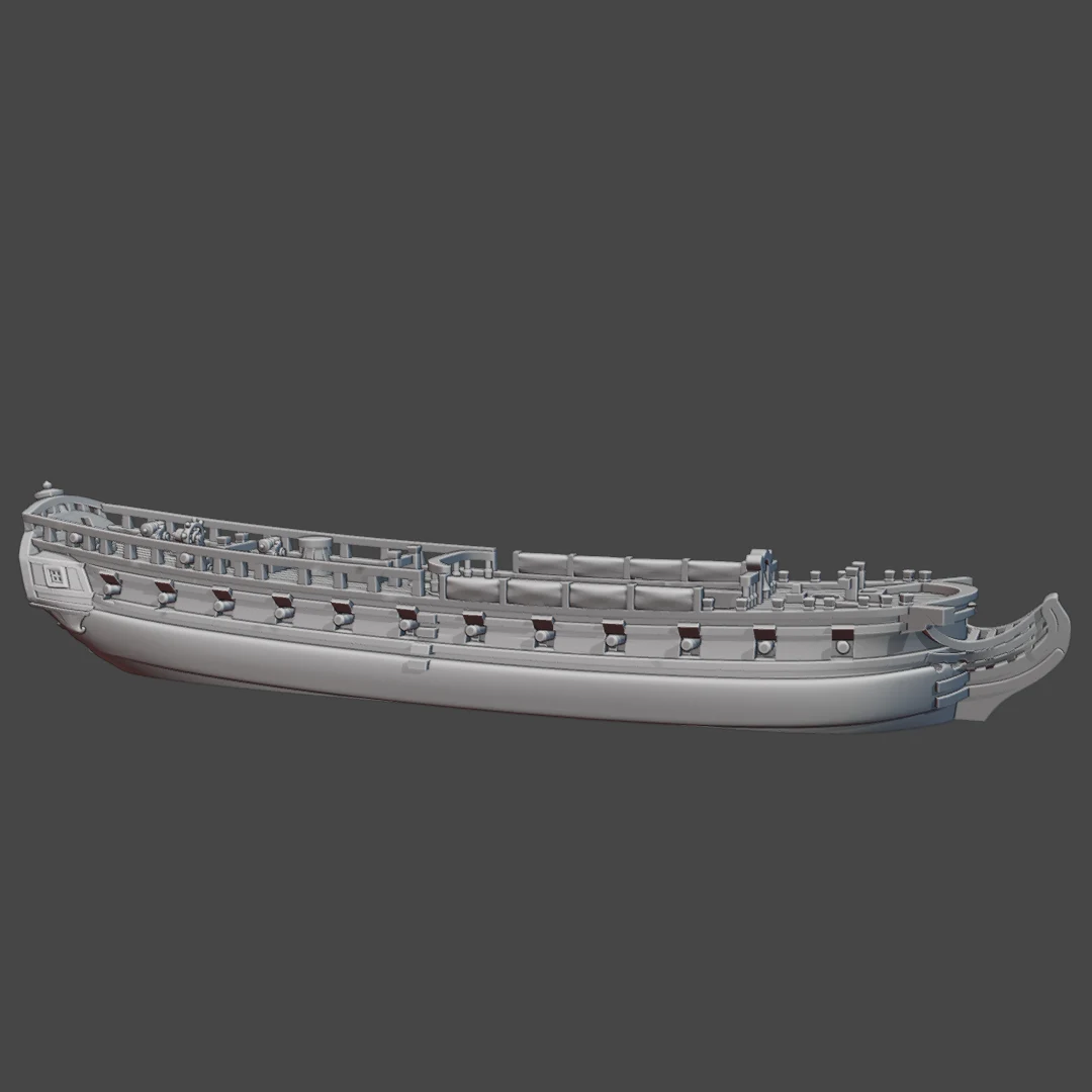 GB French-built East Indiaman & 6th rate HMS Albemarle (28 guns), 1779-1793 & Blender Exporter, AOA-GB-45, 1 of 2