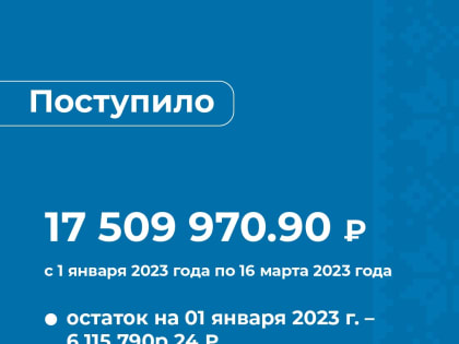 Более миллиона рублей поступило в фонд «Живой город» за прошлую неделю