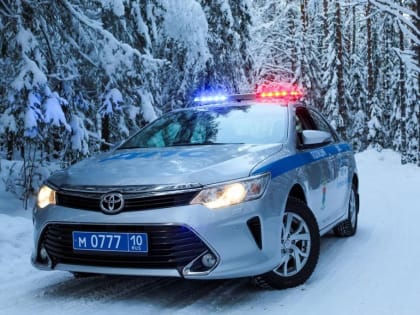 В Медвежьегорском районе автоинспекторы помогли семье починить машину и добраться домой